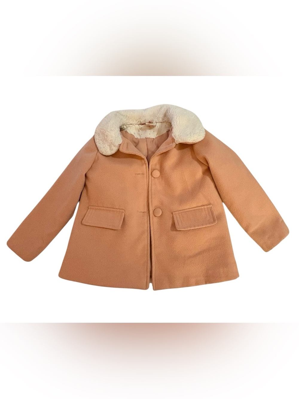 Joie Girls' Pea Coat with Faux-Fur Collar